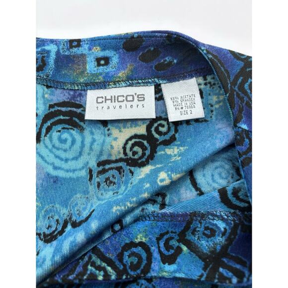Chicos Travelers Women’s Size 2 Whimsagoth Abstract Business Geometric Y2K Artsy - Picture 11 of 11